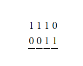 Adding 1110 to 0011 step by step